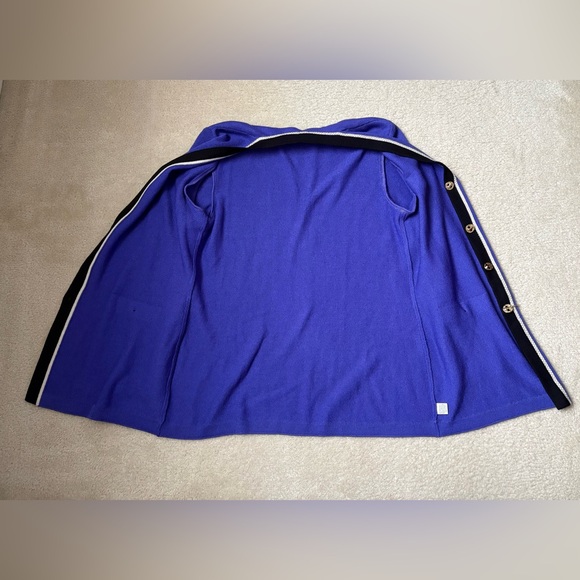 St John Santana knit cardigan jacket, purple/ blue, old money, preppy, sz 12 - Picture 8 of 9